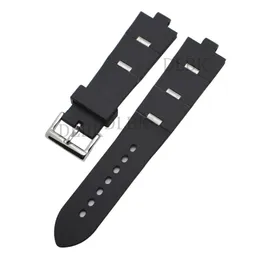 Watchband 22mm 24mm Men Women Watch Band Black Diving Silicone Rubber Strap Strap Stains Stail Silver Pin Bucle for diagono2876