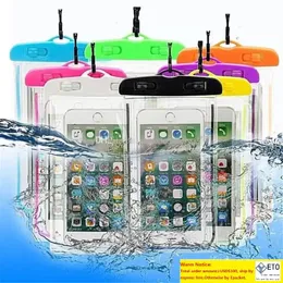 حقيبة الهاتف الجافة المقاوم للماء PVC PVC Protective Phone مع Compass للسباحة الغوص للهواتف الذكية