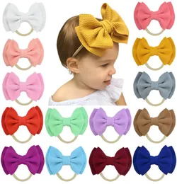 Cute Baby Girl 47 Inch Double Layer Elastic Nylon Big Bow Headband Solid Ribbon Hairband 20 Color Kid Boutique Hair Accessories4763844