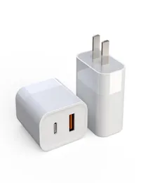 Cell Phone Chargers PD USB and TypeC 2 Ports Quick Charger QC30 Fast Phone Charging Adapter291m6688140