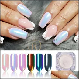 Nail Glitter Powder Pearl Sparkle Chrome glittrande bl￤ndande pigment dammkonst dekorationnail droppleverans h￤lsa sk￶nhet salong dhfwq