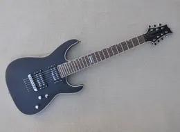 Matte Black 7 Strings Electric Guitar med Humbuckers Rosewood Fretboard Strings Through Body kan anpassas