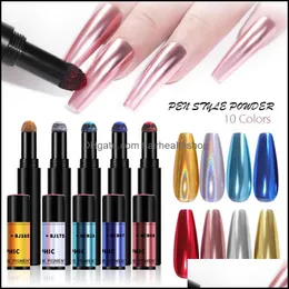 Nail Polish Dhs Home Lazy Glue Pen Manicure Air Cushion Magic Mirror Powder Laser Gold And Sier Solid Drop Delivery Health Beauty Art Dhtwl