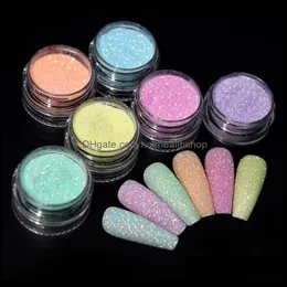 Glitter de unhas 6pcs Definir açúcar em pó de colorido de colorido DIP pigmento holográfico para manicure UNIVERNO DE WINTER NAIL DROP DIVER DRESEIRA DHV5O