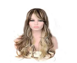 WoodFestival Blonde Ombre Wig Curly Long Synthetic Hair Fashion NaturalWigs Fiber Fiber茶色の白人女性7245439