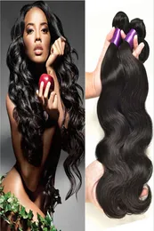 Mink onda corporal brasileira Humano Remy Hair lisado Tabela 100gpc 3pcslot Wits duplos naturais cor preta humana cabelo virgem exten8720364
