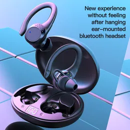 Elettronica Bluetooth 5.2 Nuova cancellazione del rumore In-Ear Hanging Ear Display digitale Doppie orecchie con vano di ricarica Cuffie aziendali