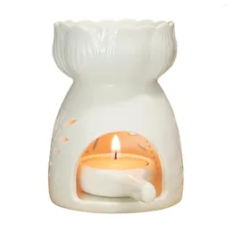 Ljushållare Portable Ceramic Tealight Holder Elegant Burner Essential Oil Lamp för bröllop inomhus heminredning
