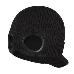 Berretti Occhiali invernali Cappellini da sci Unisex Pile spesso Cappelli lavorati a maglia caldi Berretti antivento per adulti Sport Multifunzione