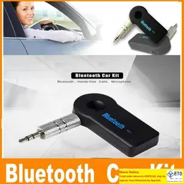 Universal Bluetooth Car Kit A2DP Wireless AUX Audio Musik Receiver Adapter Freisprecheinrichtung mit Mikrofon für Telefon MP3 Einzelhandel Box