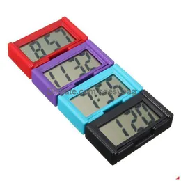 ساعة المكتب ساعة Mini Car Digital Clock Accessories Electronic LCD Watch مناسبة للتزيين الداخلي لتسليم التسليم المنزل DH47N