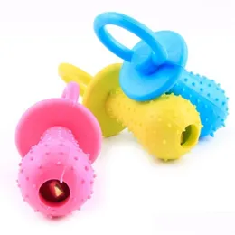 Dog Toys tuggar 9cmx3,7cm TPR PACIFIER Formad t￤nder tugga leksak interaktiva t￤nder reng￶ring valp antibit tr￤ning droppleverans ho dh43q