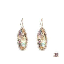 Charm Fashion Acrylic abalone Shell Paper Charms أقراط Rhinstone Color Color Dangle Brincos Pendientes Grand Jewelry Women Drop Del Dhbhu