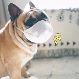 6pcs máscara protetora de proteção para animais de estimação de três camadas anti-fita não-tecida Máscara facial respirável para probóscide cães de nariz curto bocal focinho anti-bark245u