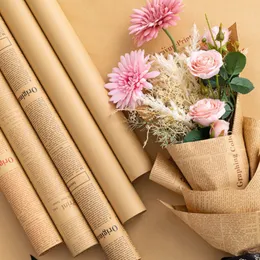 Hediye Sargısı İngilizce Sarma Kağıt Çiçekler Gazeteler Retro Kitap Kağıt Hediyeler Çiçek Dükkanı Buket Ambalaj Malzemeleri LK412