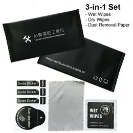 Wet Wipes Dust Removal Stickers Cloth Set For Mobile Phone LCD Screens Camera Lens Tempered Glass Screen Protector Filming Toolkit Installing Cleaning Accessories