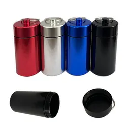 Coloré Poche Style Fumer Alliage D'aluminium Herbe Sèche Tabac Stash Cas Joint Étanche Boîte De Rangement Porte-Cigarette Pilule Réservoir Spice Miller Pots Bouteille