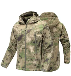 Han vahşi taktik ceket ceket Men039s Sonbahar Ordu Kamuflaj Su geçirmez ceket softshell Erkekler rüzgarlık kapşonlu kamuflaj avı bez2120212