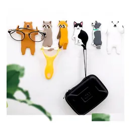 Hooks Rails Japanese Creative Cute Cartoon Animal Tail Hook Wall T Strong Sticky Nano Seamless Drop Delivery Home Garden Housekee Otrme