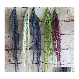 装飾的な花の花輪flone 8ブランチ人工緑の植物偽の恋人のフルーツアマランサスウェディングホームDIY装飾泡DRO OT8H5