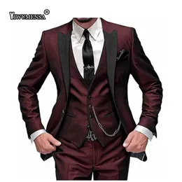 Y528 Party Business Men Suits 3 -Eup Kurtka Kamizel szal Lapel Custom Made Costume Mariage Homme Men Suits na wesele 2018337m