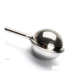 Sweepers Accessories Stainless Steel Tea Strainer Telescopic Push Infuser Ball Loose Leaf Herbal Filter Home Kitchen Bar Drinkware Otsg2