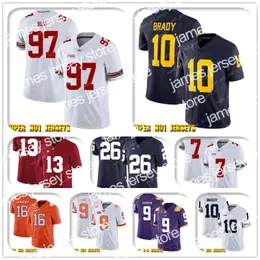 Футбольные майки NCAA 97 Ник Боса 9 Джо Берроу LSU Tigers College Jersey Патрик Махомес Трэвис Келс Клайд Эдвардс-Хелере Тиранн Матье