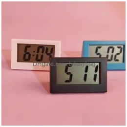 Relógios de mesa relógio elétrico display lcd bateria operado mini economia espaço modo silencioso nórdico para vários ocns entrega gota dhdtw