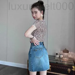 مصمم التنانير G Saddle Mouth Denim Skirt 22 New High High Weavt Slim A-Line for Women in Summer Obzi