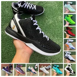 Kobe Mamba 6 Protro Grinch Basketball Shoes Air Zoom G.T. Gesneden laserblauw Mambacita Bruce Lee Big Stage Chaos 5 Rings Metallic Gold Mens Trainers Sports Outdoor Sneakers