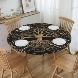 Table Cloth Waterproof Vikings Ragnar Lothbrok TV Series Cover Yggdrasil Tree Of Life Backing Edge Tablecloth For Picnic