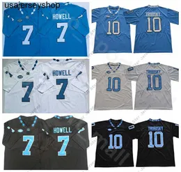 North Carolina Tar Heels Football College 7 Sam Howell Jersey University 10 Mitchell Trubisky Uniform Black B