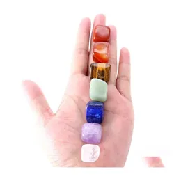 Konst och hantverk Natural Crystal Chakra Stones 7 Pieces Stone Palm Reiki Healing Gems Yoga Energy Drop Delivery Home Garden Otbcr