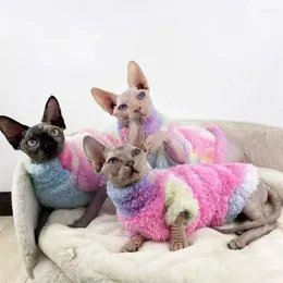 Cat Costumes Sphinx Clothes Thickened Warm Flannel Jacket Soft Hairless Coat Pet