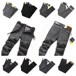 Jeans Jeans Chino Calças Calças Stretch Outono Inverno Jeans Justos Calças de Algodão Lavadas Em Linha Reta Xl516