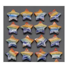 Cristal natural de pedra 30mm Ornamentos de estrela Chakra Cristais de cura Energia Reiki Gem Sala de estar Decora￧￣o de bugiganga J￳ia Dhoyk