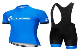 UCI 2020 Pro Team Cube Cycling Jersey Set Menwomen Yaz Nefes Bitir Bisiklet Giyim MTB Bike Jersey Bib Şort Kiti Ropa Ciclism2450991