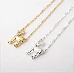 30st Gold Silver Simple Antler Deer Halsband Rinor Horn Stag Halsband Söta Bambi Halsband Woodland Fawn Halsband