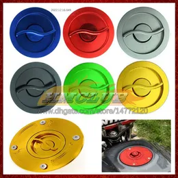 Motorcycle CNC Keyless Gas Cap Fuel Tank Caps Cover For KAWASAKI NINJA ZX 10R 10 R CC ZX-10R ZX10R 08 09 10 2008 2009 2010 Quick Release Open Aluminum Oil Fuel Filler Covers