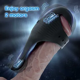 Masturbator Sex Toy Male Penis Vibrator with 10 Vibrations Hands-Free Mens Toys for Men Masturbation Adjustable Buckle Glans NKWZ