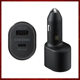 CC301 для Samsung 45W 15W Оригинальное металлическое автомобильное зарядное устройство QC4.0/3.0 USB Type-C PD Adaptive Fast Chargers для Galaxy S10 S21/22 Note20 A90 5G