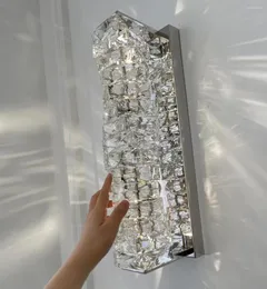 Duvar lambası Postmodern Kristal İç LED Krom Merdiven Koridoru Altın Işık Oturma Odası Yatak Odası El Dekor Sconce
