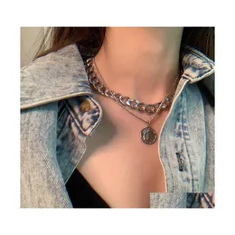 Pendant Necklaces Human Head Layered Necklace Bohemian Jewelry Gold Clavicle Drop Delivery Pendants Otzcs