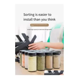ボトル18缶の他のキッチンストレージ組織18缶フェリスホイール回転ガラス調味料ラックセットボトルシーズンジャホームファク味dhata
