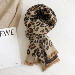 Шарфы зимние женщины шарф кисточки леопардовые шарф густой жар сохранение платчка теплые шарфы
