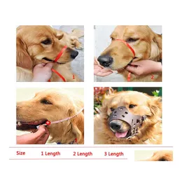 Andere Hundebedarf Einstellbare Schutzmaske Anti Bark Muzzle PU Antibiting Puppy Mouth ER Pet Grooming Stop Kauen Größe Homefavor Dhchv
