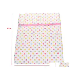 Laundry Bags 40X50Cm Clothes Wash Bag Washing Hine Underwear Under Mesh Bra Print Care Dbc Dh09621 Drop Delivery Home Garde Homefavor Dhz3P