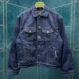 ジャケット・アウター 21ss C/N Drop Shoulder No Collar Jacket Stylish Unisex Designer Oversized Jean Jacket With No Trace