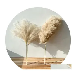 Decorative Flowers Wreaths 8Pcs/10Pcs/20 Pcs Real Dried Small Pampas Grass Wedding Flower Bunch Natural Plants Decor Home Drop Del Ot9Wx