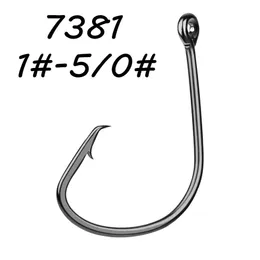 200 pz / lotto 1 # -5 0 # SZ-7381 Sport Circle Hook Acciaio ad alto tenore di carbonio Spinato Ami da pesca Attrezzatura da pesca Accessori B7 11337m